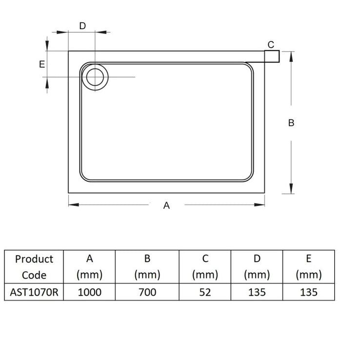 Kartell KVIT Anti-Slip Rectangle Shower Tray (Choose Size)