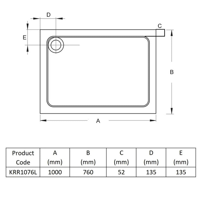 Kartell KVIT Anti-Slip Rectangle Shower Tray (Choose Size)