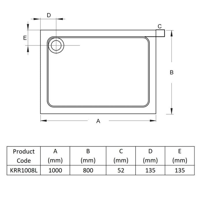 Kartell KVIT Anti-Slip Rectangle Shower Tray (Choose Size)