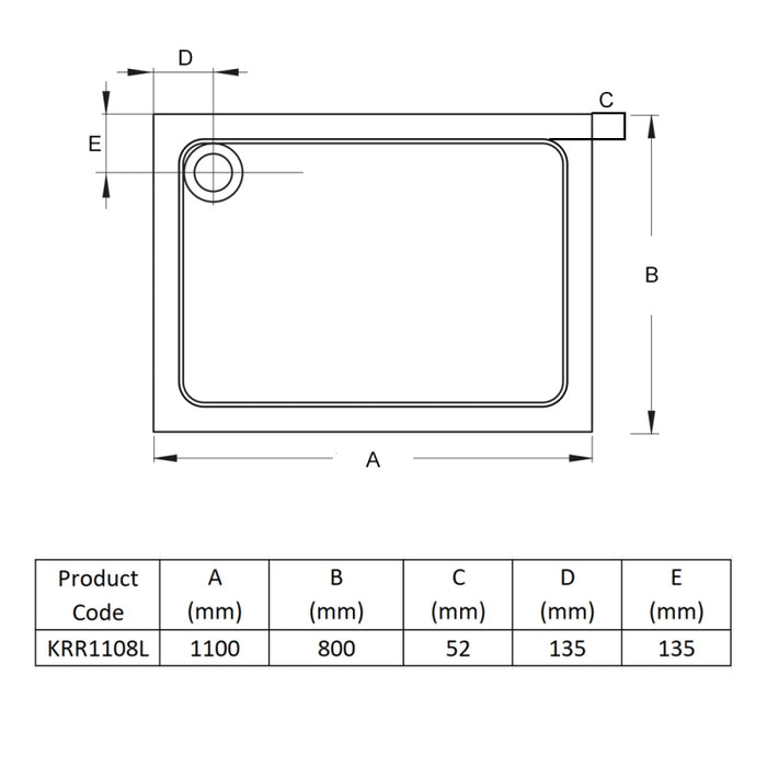 Kartell KVIT Anti-Slip Rectangle Shower Tray (Choose Size)