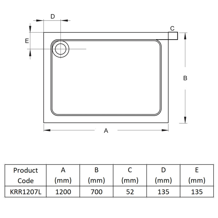 Kartell KVIT Anti-Slip Rectangle Shower Tray (Choose Size)