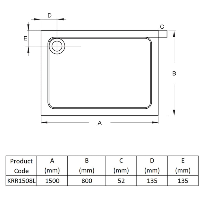 Kartell KVIT Anti-Slip Rectangle Shower Tray (Choose Size)