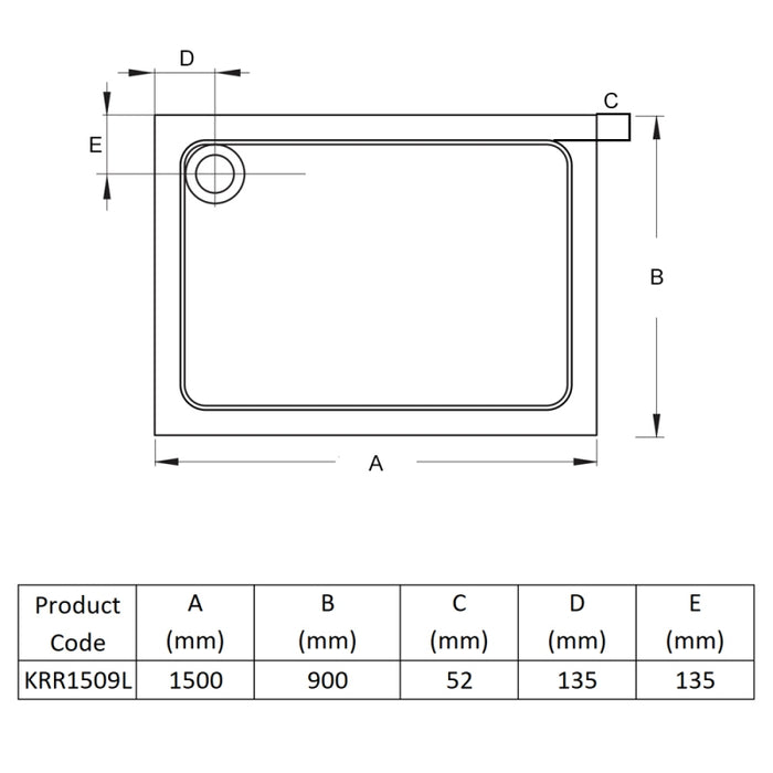 Kartell KVIT Anti-Slip Rectangle Shower Tray (Choose Size)