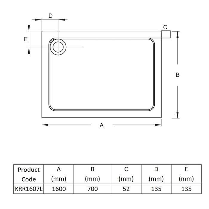 Kartell KVIT Anti-Slip Rectangle Shower Tray (Choose Size)