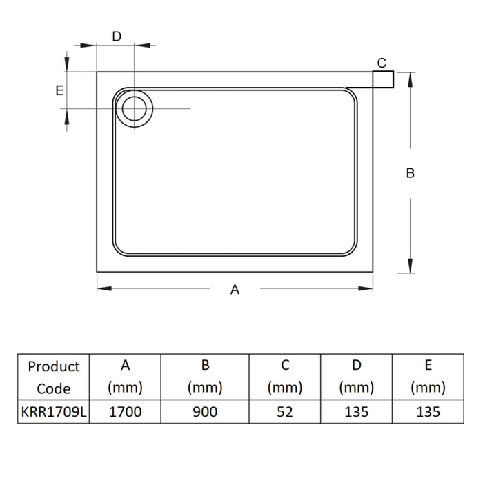 Kartell KVIT Anti-Slip Rectangle Shower Tray (Choose Size)