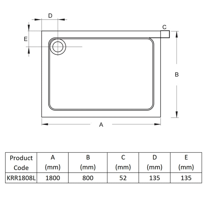 Kartell KVIT Anti-Slip Rectangle Shower Tray (Choose Size)