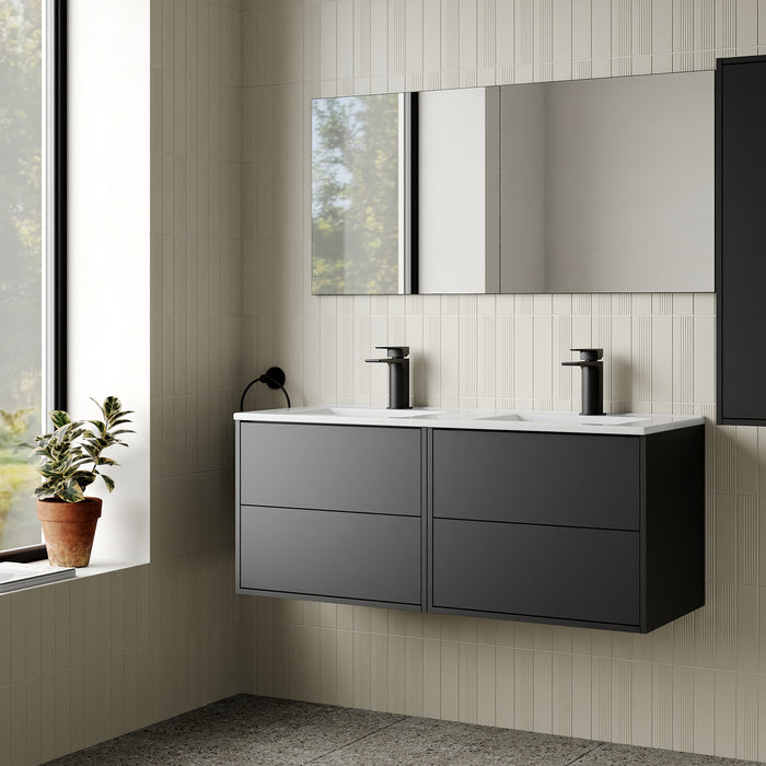 Venti 1200mm Wall Hung Vanity Unit - Matt Black