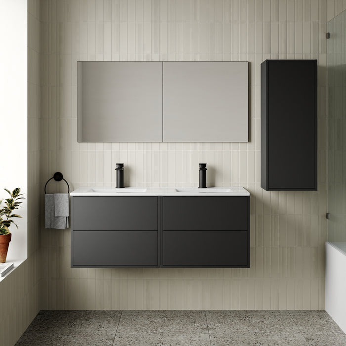 Venti 1200mm Wall Hung Vanity Unit - Matt Black