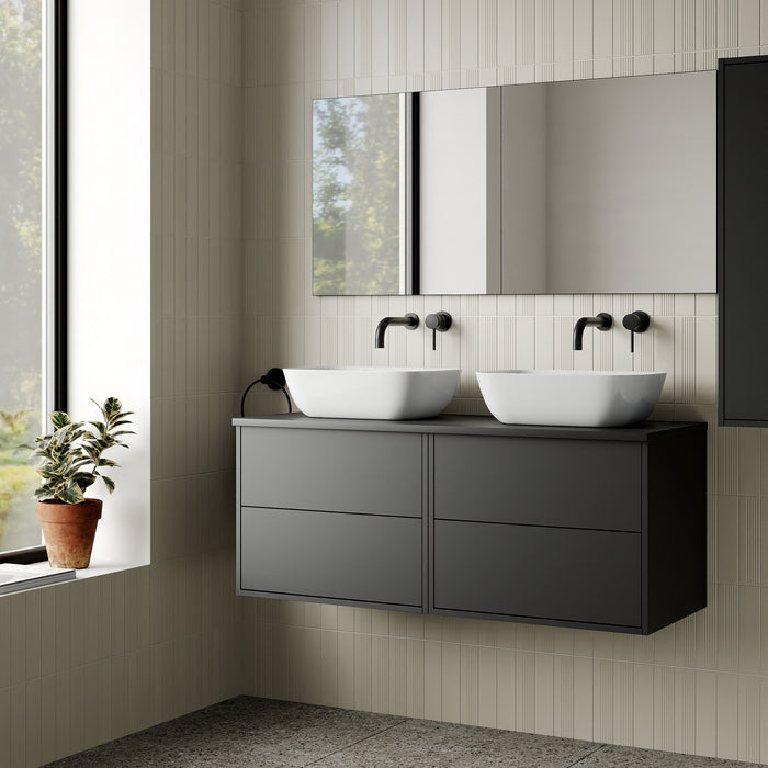 Venti 1200mm Wall Hung Vanity Unit - Matt Black