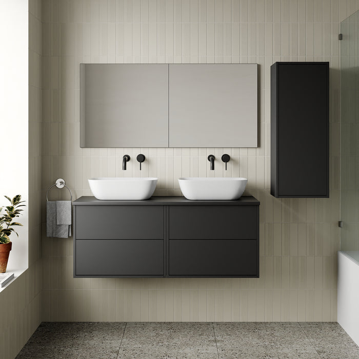 Venti 1200mm Wall Hung Vanity Unit - Matt Black