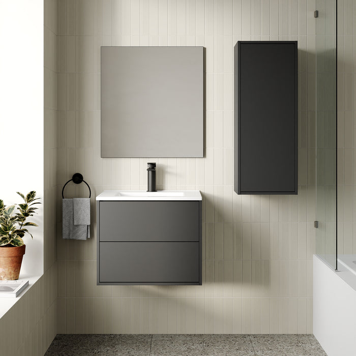 Venti 600mm Wall Hung Vanity Unit - Matt Black