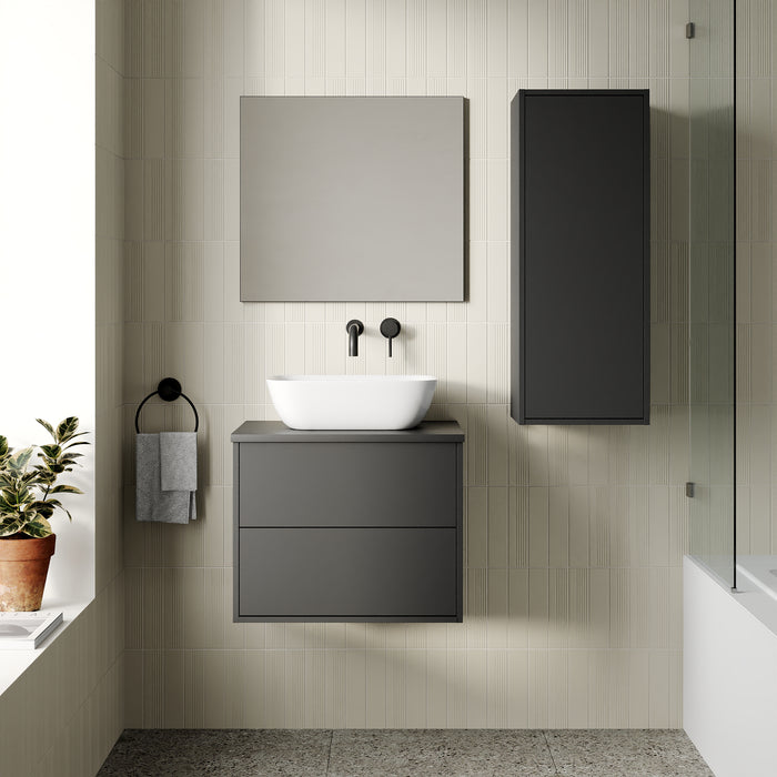 Venti 600mm Wall Hung Vanity Unit - Matt Black