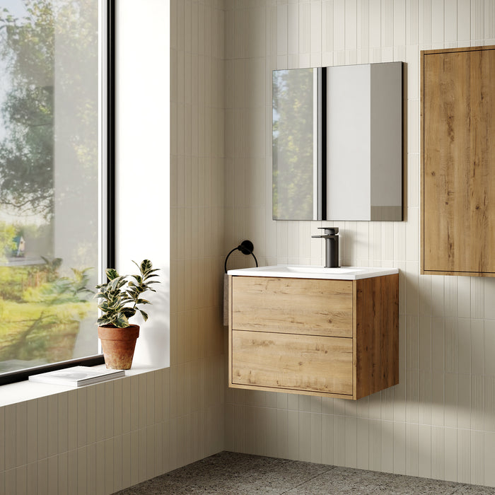 Venti 600mm Wall Hung Vanity Unit - Ostippo Oak