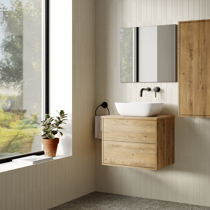 Venti 600mm Wall Hung Vanity Unit - Ostippo Oak