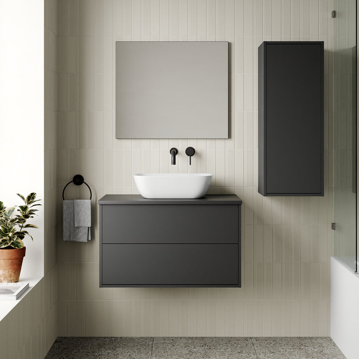 Venti 800mm Wall Hung Vanity Unit - Matt Black