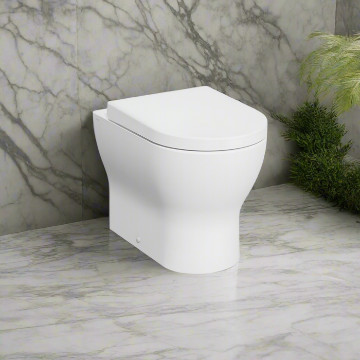 Kartell KVIT Eklipse Round Back to Wall WC Pan with Soft Close Seat