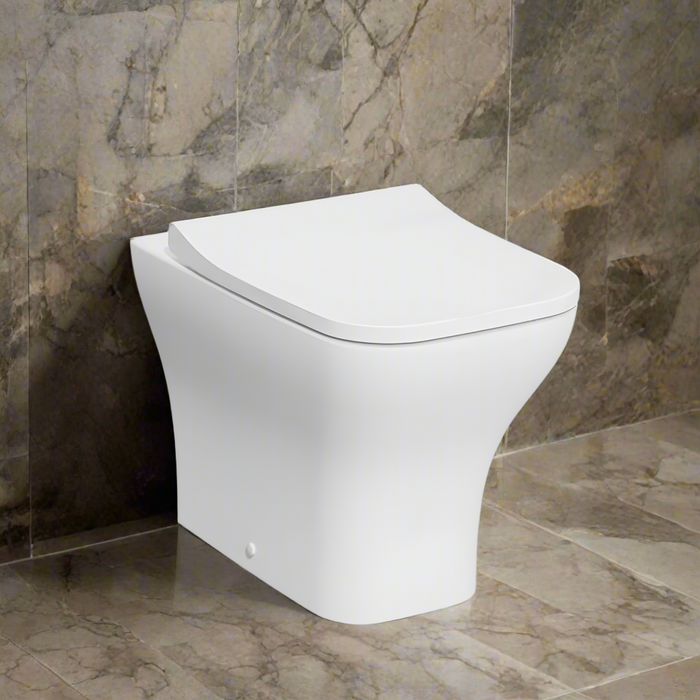 Kartell KVIT Eklipse Square Back to Wall WC Pan with Soft Close Seat