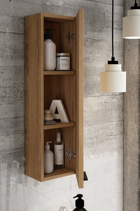 Vatilla 700mm Wall Hung Mini Storage Cabinet - Ostippo Oak