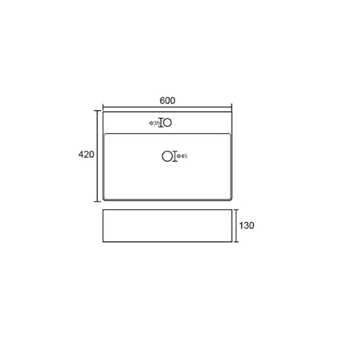 Kartell KVIT Essential 600mm Countertop Basin - White