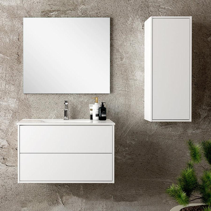 Venti 900mm Wall Hung Wall Cabinet - Matt White