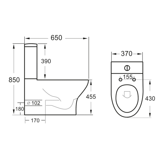 Kraft Aida Rimless Comfort Height Closed Back Pan