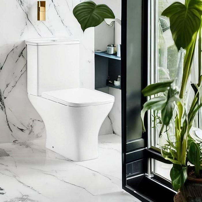 Doccia Open Back Close Coupled Toilet with Soft Close Seat