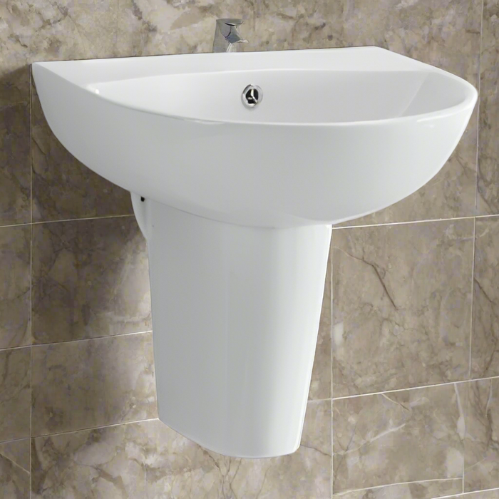 Kartell KVIT Kameo 550mm 1 Tap Hole Basin & Semi Pedestal