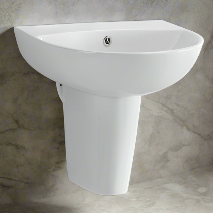 Kartell KVIT Kameo 450mm 1 Tap Hole Basin & Semi Pedestal