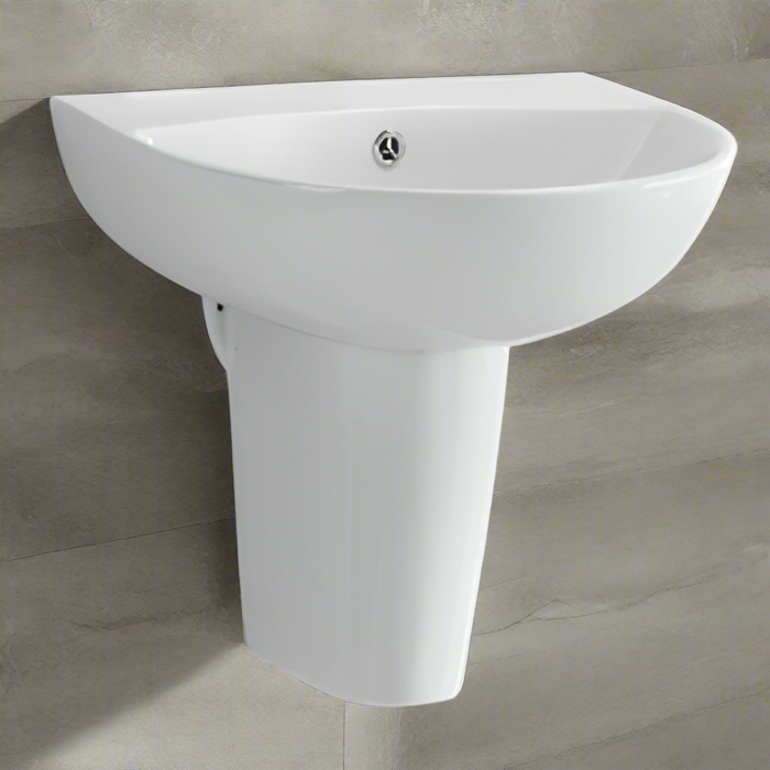 Kartell KVIT Kameo 500mm 1 Tap Hole Basin & Semi Pedestal