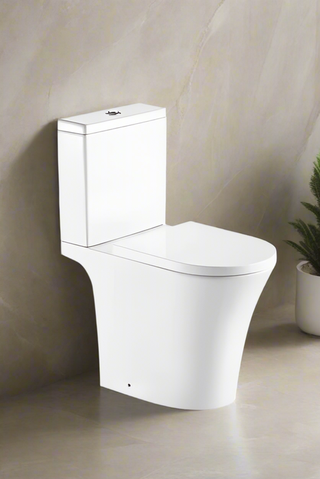 Kartell KVIT Kameo Close Coupled Comfort Height Open Back WC Pan with Soft Close Seat