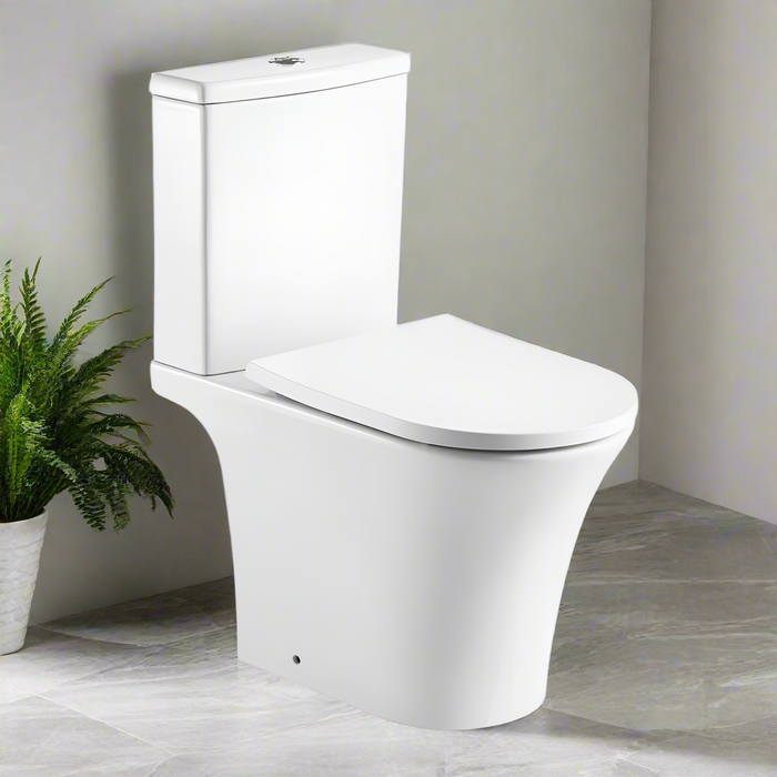 Kartell KVIT Kameo Close Coupled Open Back WC Pan with Soft Close Seat