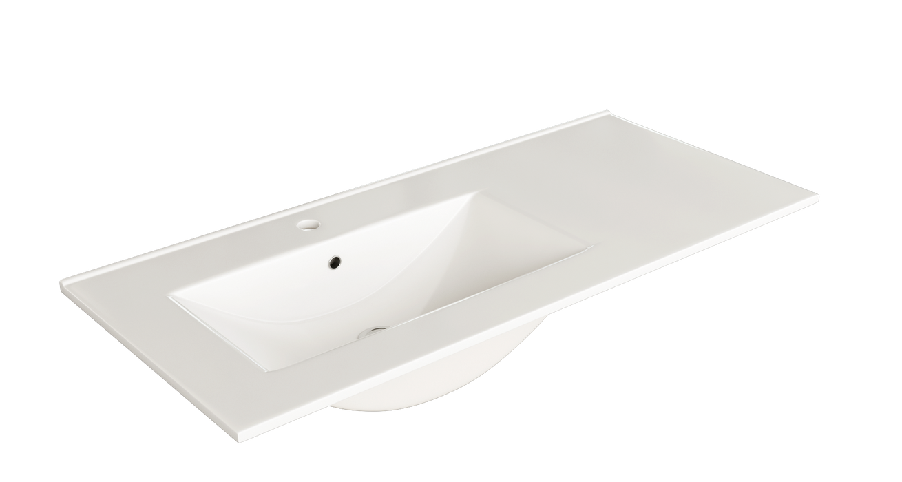 Banyetti Evora 800mm Wall Hung Basin Unit with Matt Black Handles - Natural Oak