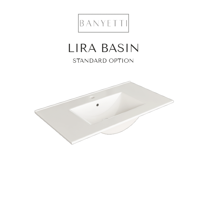 Banyetti Lira 600mm 1 Tap Hole Porcelain Basin - White
