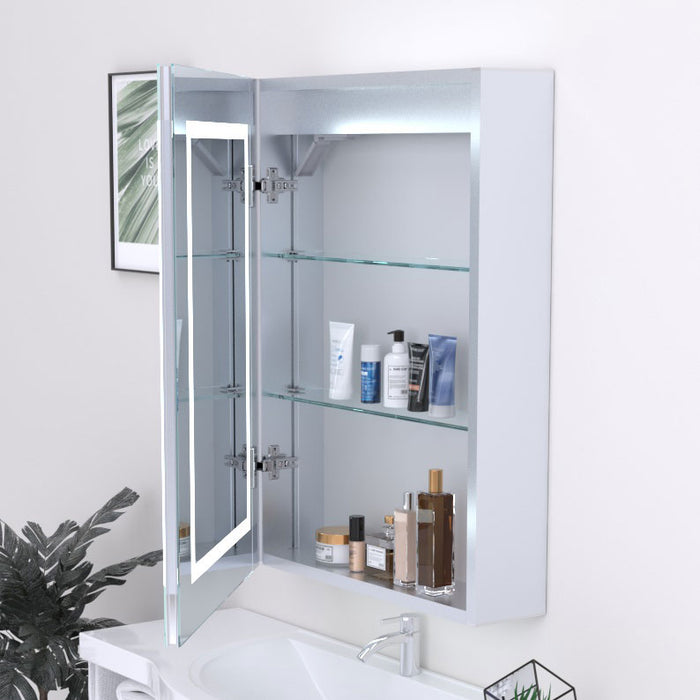 Kartell KVIT Frame 700 x 500 LED Mirror Cabinet with Sensor, Antifog Demister, Charging Socket & Glass Shelves