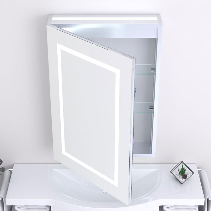 Kartell KVIT Frame 700 x 500 LED Mirror Cabinet with Sensor, Antifog Demister, Charging Socket & Glass Shelves