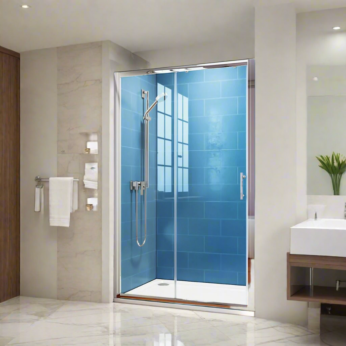 Linea 1000 Sliding Shower Door 6mm Clear Glass  - Chrome