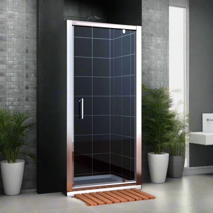 Linea 700mm Framed Pivot Hinged Shower Door 6mm Clear Glass - Chrome