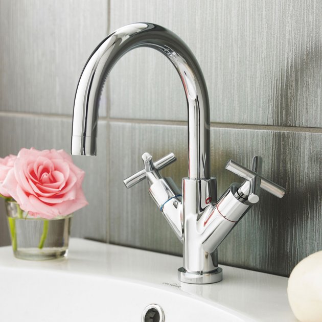 Kartell KVIT Times Mono Basin Mixer with Click Waste - Chrome