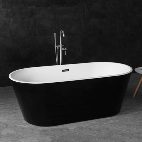 Banyetti Newton Noir Freestanding Acrylic Bath - Gloss Black (Choose Size)