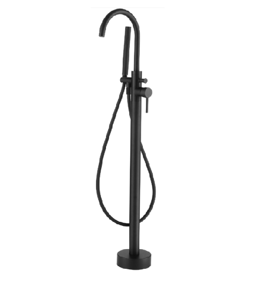 ATC Oria Freestanding Bath Shower Mixer - Matt Black