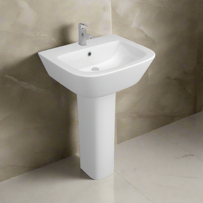 Kartell KVIT Project 530mm 1 Tap Hole Basin & Full Pedestal