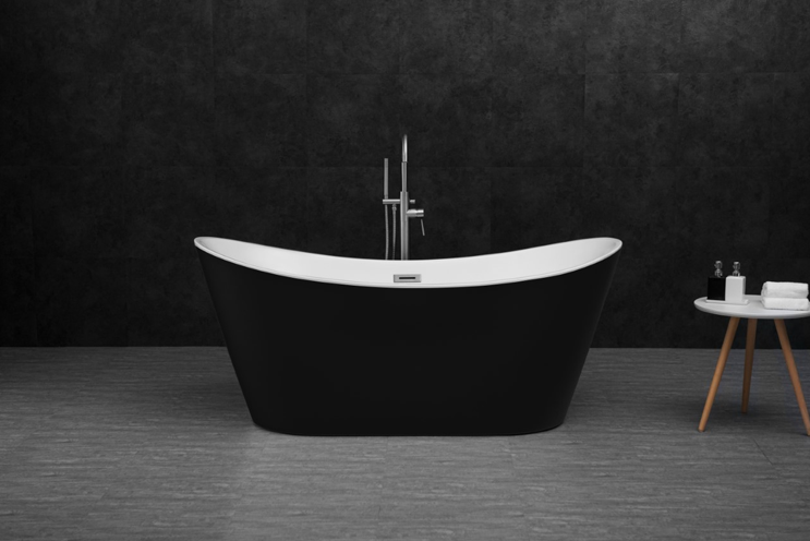 Banyetti Pure Freestanding Acrylic Bath - Gloss Black (Choose Size)