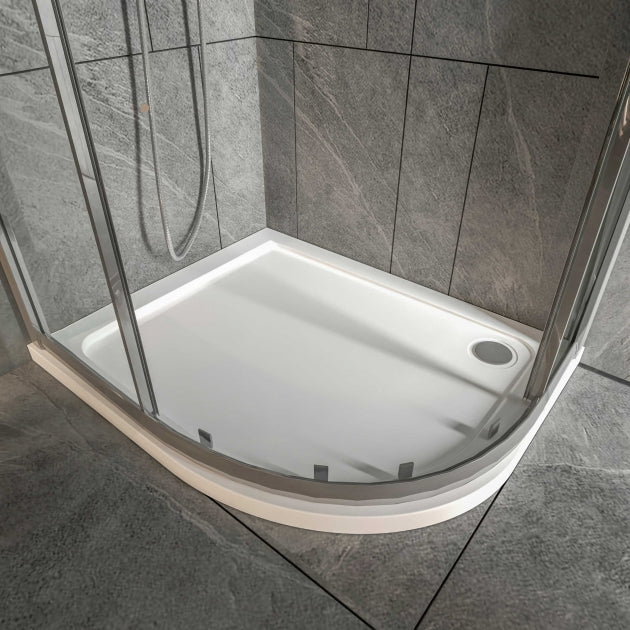 Kartell KVIT Low Profile 1200mm x 900mm Stone Resin Offset Quadrant Shower Tray - Right Hand