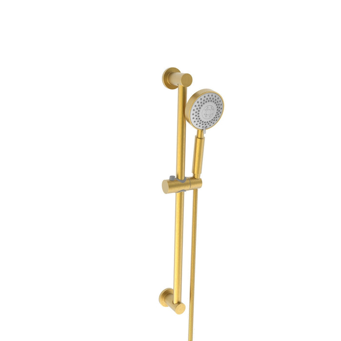 Kartell KVIT Ottone Brushed Brass Thermostatic Concealed Shower with Slide Rail Kit