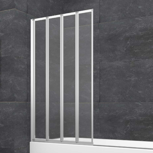 ATC 800 x 1400 Four Panel Folding Bath Screen - Chrome