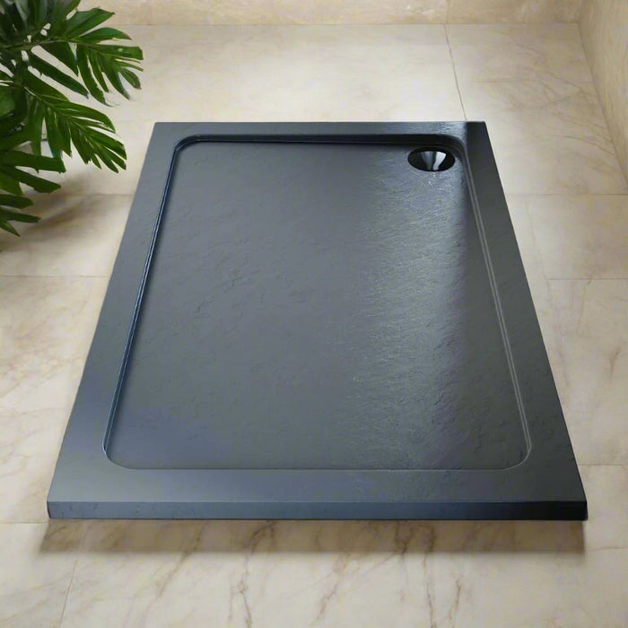 Linea Rectangular 1200mm x 800mm Stone Shower Tray - Grey