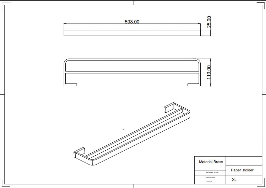 Kraft Lusso Double Towel Rail - Matt Black