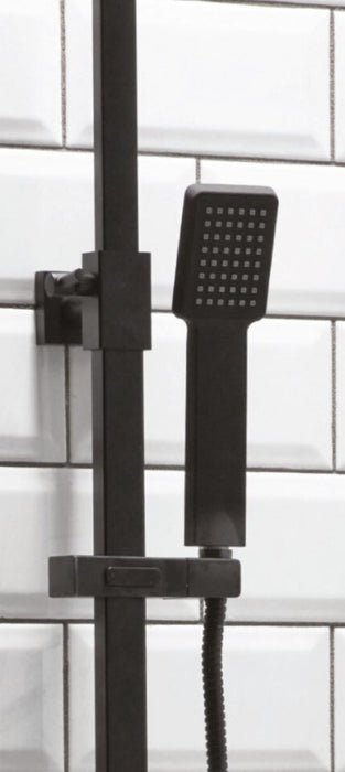 Kraft Noir Moon Matt Black Square Rigid Riser Shower