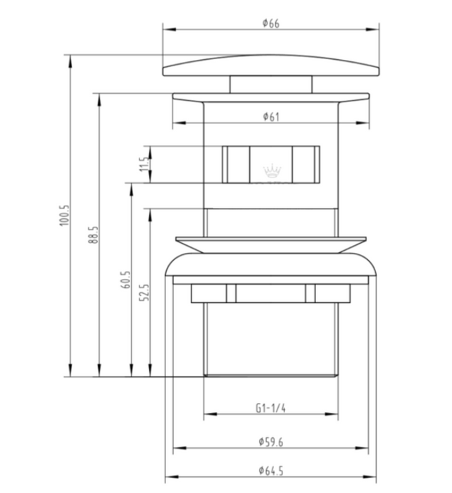 ATC Slotted Click Clack Basin Waste - Brushed Brass