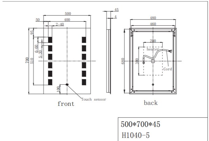 ATC Carey 700 x 500 LED Mirror